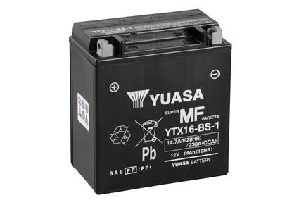 МОТО 12V 14,7Ah MF VRLA Battery (сухозаряжений) YUASA YTX16-BS-1