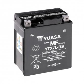 МОТО 12V 6Ah MF VRLA Battery AGM (сухозаряжений) YUASA YTX7L-BS