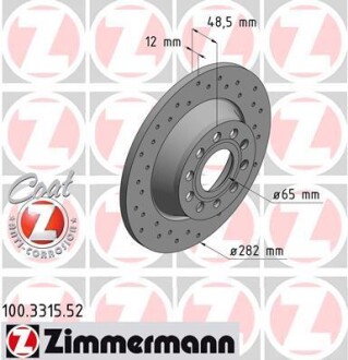 Диск тормозной ZIMMERMANN 100.3315.52