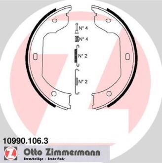 Колодки ручника VW T5 03-(185x30) ZIMMERMANN 10990.106.3