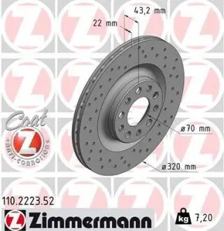 Диск гальмівний ZIMMERMANN 110.2223.52