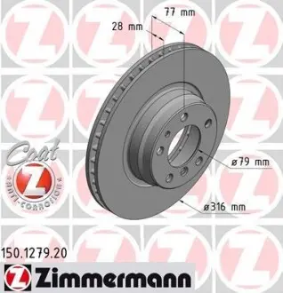 Диск гальмівний ZIMMERMANN 150.1279.20