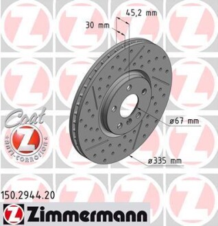 Диск гальмівний ZIMMERMANN 150.2944.20