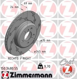 Диск тормозной ZIMMERMANN 150.3480.55