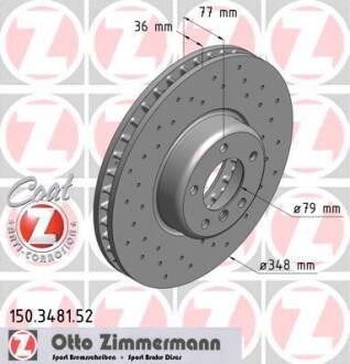 Диск гальмівний ZIMMERMANN 150.3481.52