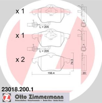 Колодки тормозные. ZIMMERMANN 23018.200.1