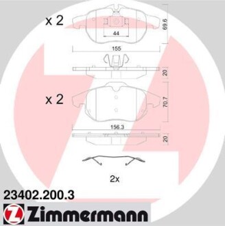 Колодки тормозные. ZIMMERMANN 23402.200.3