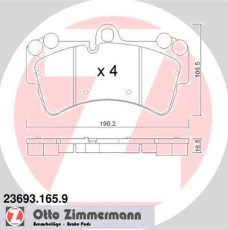 Гальмівні колодки. ZIMMERMANN 23693.165.9