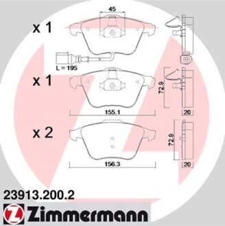 Колодки тормозные. ZIMMERMANN 23913.200.2