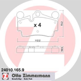 Гальмівні колодки. ZIMMERMANN 24010.165.9