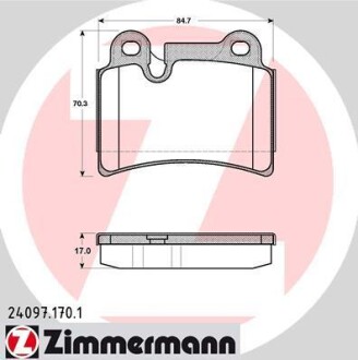 Колодки тормозные (задние) VW Touareg 02-10 (Brembo) ZIMMERMANN 24097.170.1