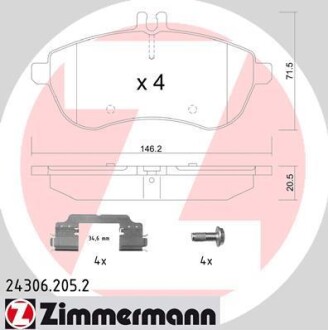 Гальмівні колодки ZIMMERMANN 24306.205.2