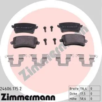 Колодки тормозные (задние) Audi A4/A5/Q5 07- (LUCAS-GIRLING) ZIMMERMANN 24606.175.2