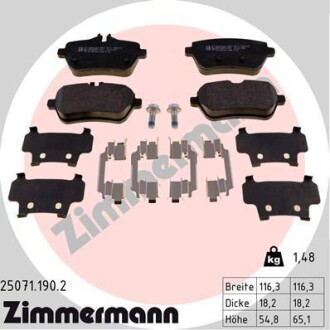 Гальмівні колодки. ZIMMERMANN 25071.190.2