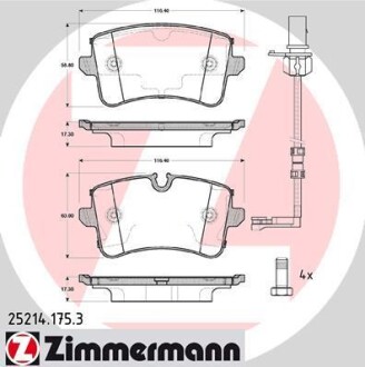 Гальмівні колодки. ZIMMERMANN 25214.175.3