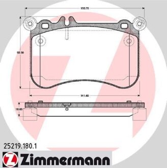 Колодки тормозные. ZIMMERMANN 25219.180.1