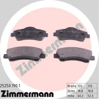 Гальмівні колодки. ZIMMERMANN 25250.190.1
