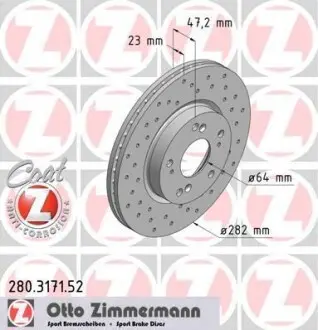 Диск гальмівний ZIMMERMANN 280.3171.52
