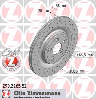 Диск гальмівний ZIMMERMANN 290.2265.52