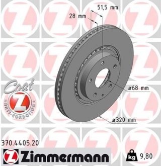 Диск тормозной ZIMMERMANN 370.4405.20