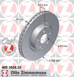 Диск тормозной ZIMMERMANN 400.3659.20