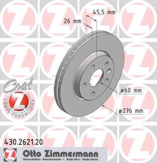 Диск гальмівний ZIMMERMANN 430.2621.20