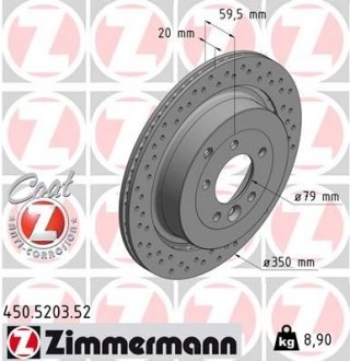 Диск тормозной ZIMMERMANN 450.5203.52