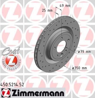 Диск тормозной ZIMMERMANN 450.5214.52