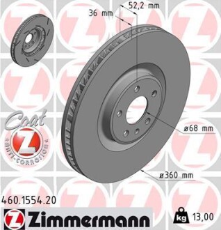 Диск тормозной ZIMMERMANN 460.1555.20