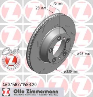 Диск тормозной ZIMMERMANN 460.1582.20