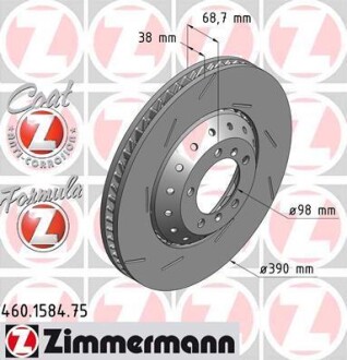 Диск тормозной ZIMMERMANN 460.1584.75