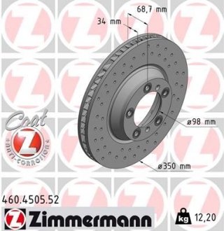 Диск гальмівний SPORT Z правий ZIMMERMANN 460450552