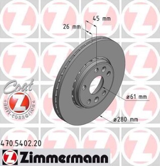 Диск тормозной ZIMMERMANN 470.5402.20 (фото 1)