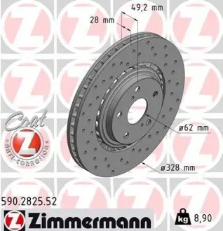 Диск тормозной ZIMMERMANN 590.2825.52