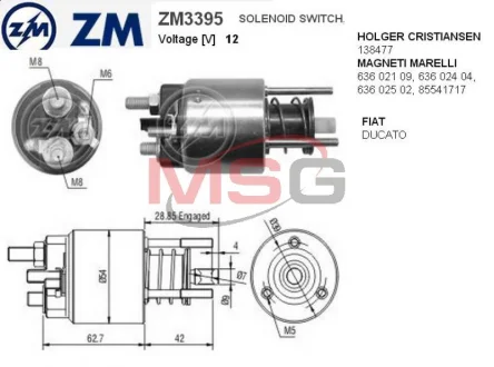 Реле втягуюче стартера ZM ZM3395