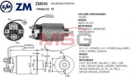 Втягивающее реле ZM ZM696