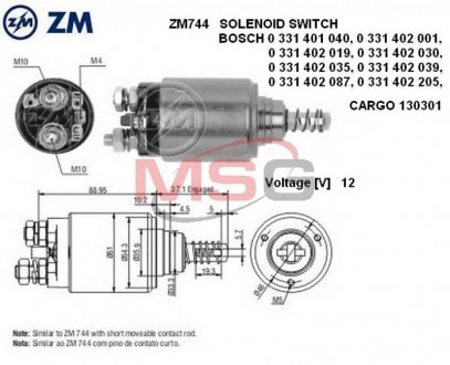 Втягивающее реле ZM ZM744